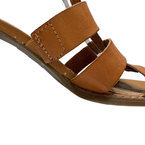 Lane Bryant Strappy Caged Heeled Sandals Cognac Brown Leather Sz. 11w - Picture 10 of 13
